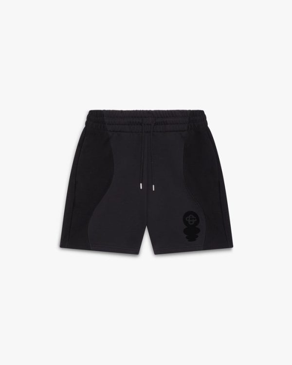 Casablanca Black Squash Logo Flock Print Shorts