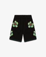 Casablanca Glitch Orchid Embroidered Crochet Shorts