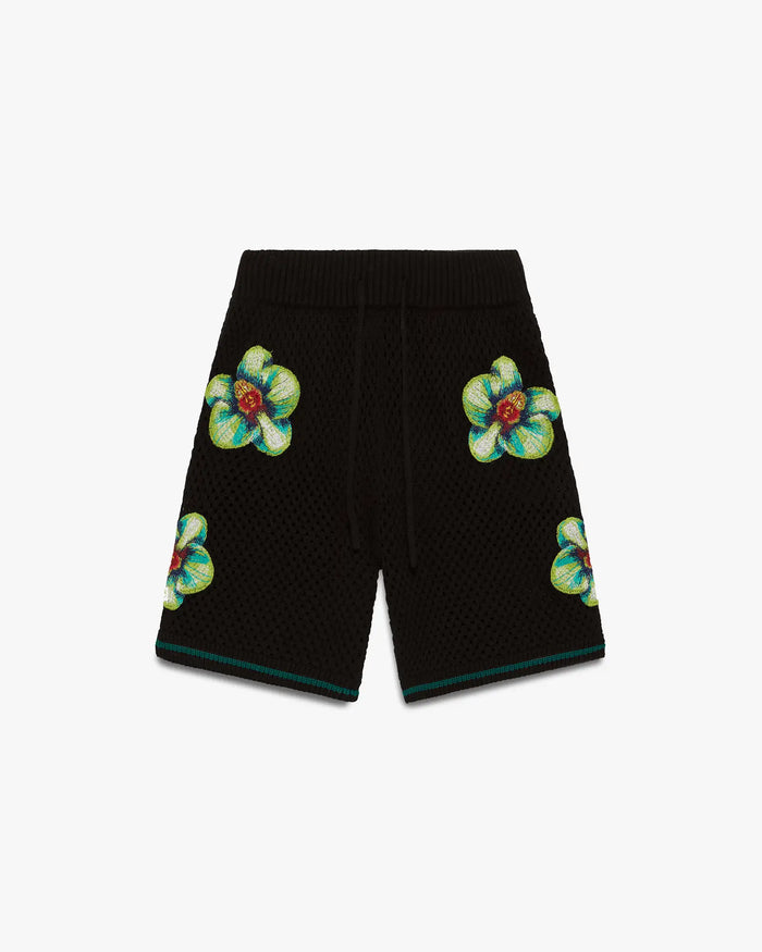 Casablanca Glitch Orchid Embroidered Crochet Shorts Casablanca Glitch Orchid Embroidered Crochet Shorts