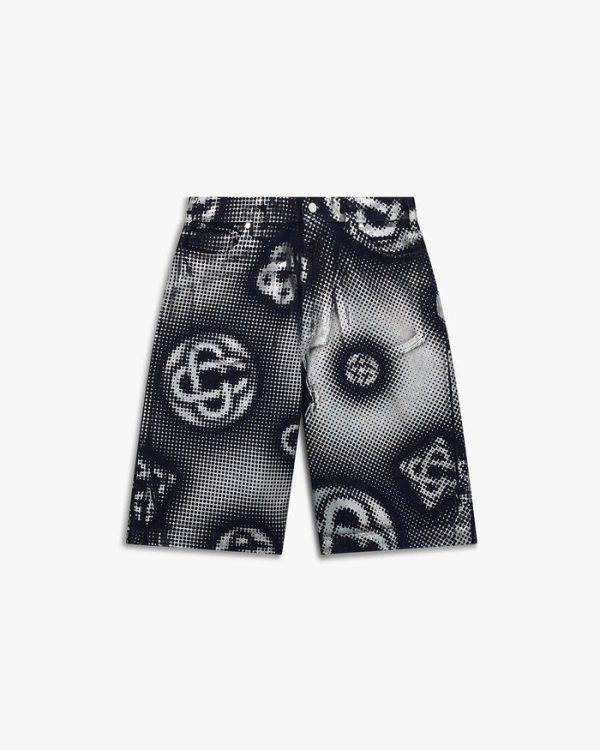 Casablanca Pearlescent Monogram Denim Shorts